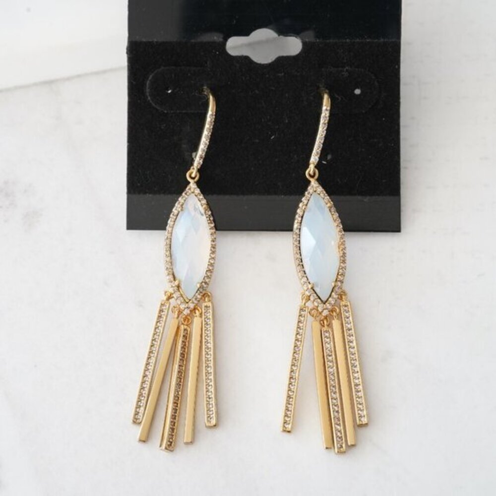 Anthropologie Melanie Auld Moonstone Fringe Earrings